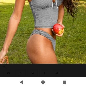 NWT Cupshe Gingham Checkered Bikini Bottom- Small